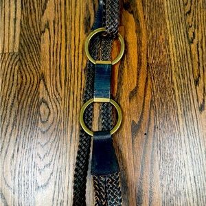 Vintage Linea Pelle ring detail braided leather belt size medium